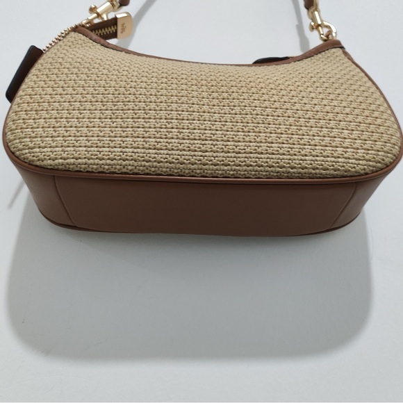 Coach Light Beige Woven Straw Hobo Bag - Picture 3 of 10
